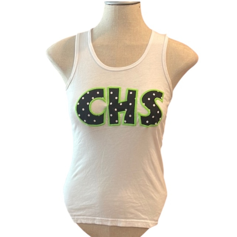 Varsity white tank top CHS women’s XS